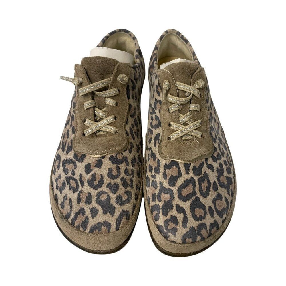Naot Womens Sneaker Shoes EU 37 US 6 Brown Black Leopard Print Lace Up NWOB